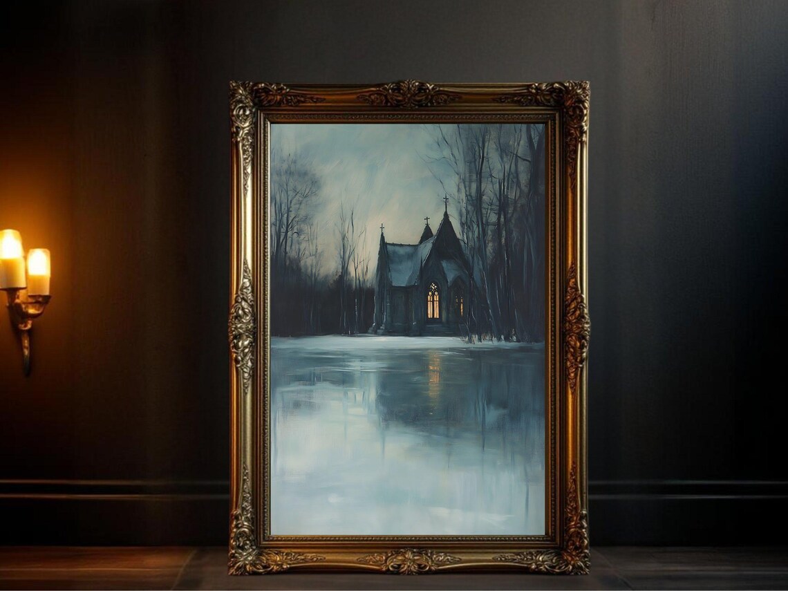 Haunted Gothic Cathedral, Mysterious Night Church