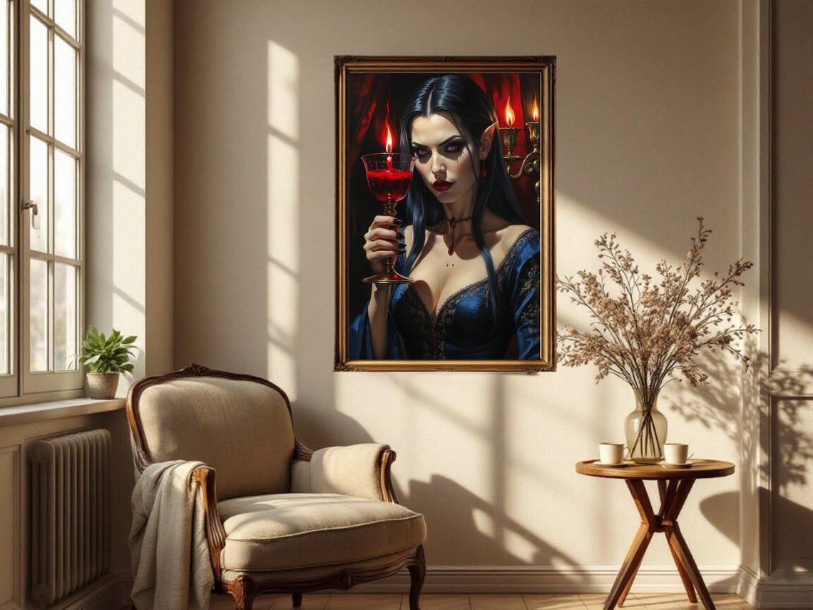 Gothic Vampire, Dark Fantasy Art Print - Image 2