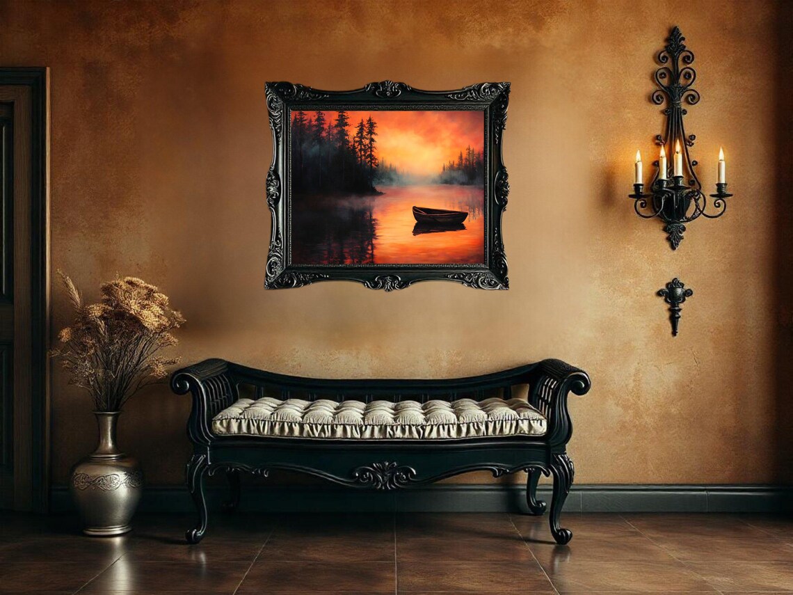 Forest Lake Sunset, Tranquil Evening Landscape - Image 3