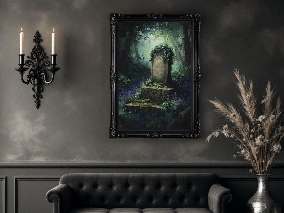Enchanted Forest, Mysterious Stone Monument Art Print - Image 2