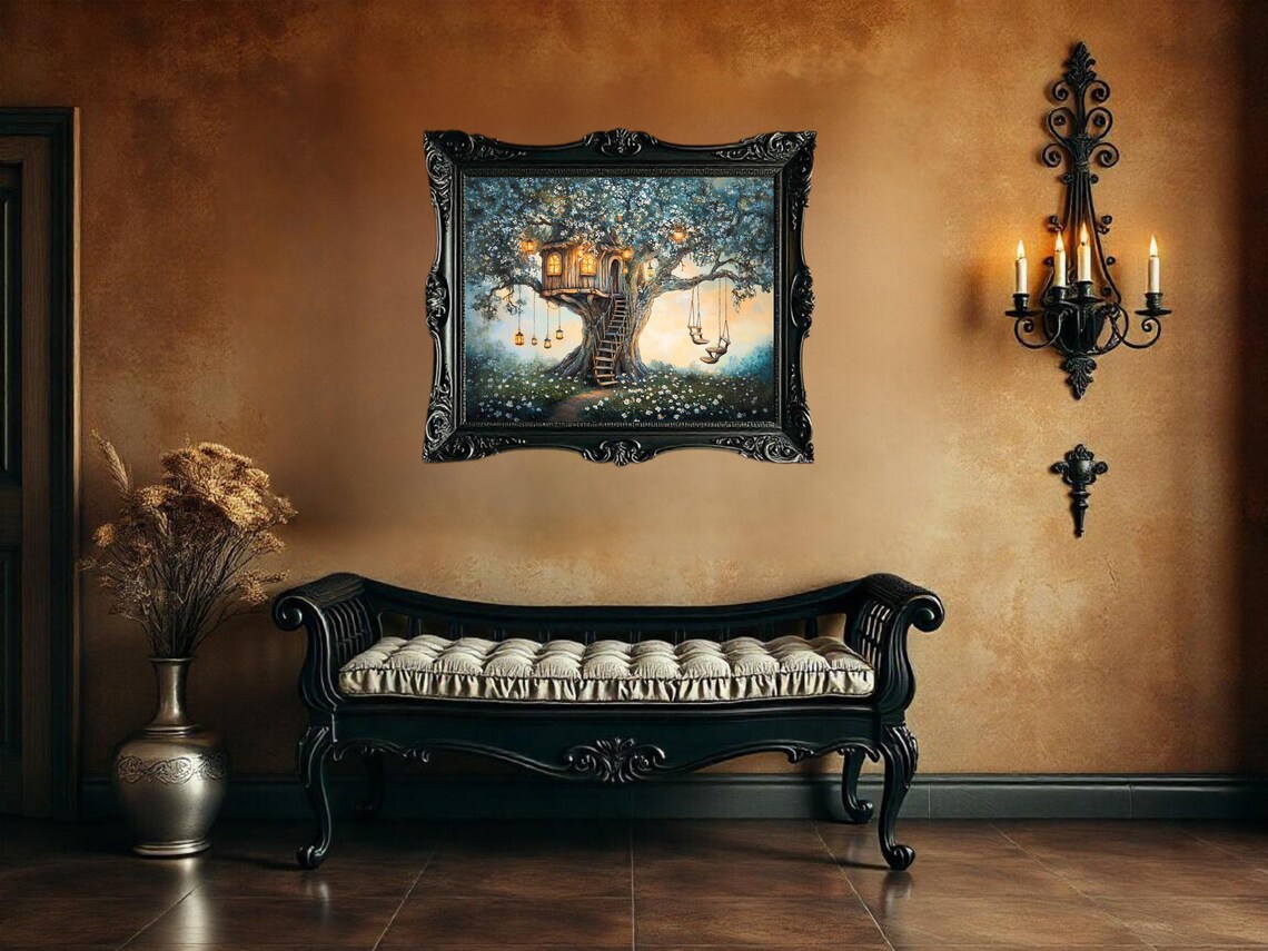Magical Treehouse Art Print, Fantasy Kids Room - Image 3