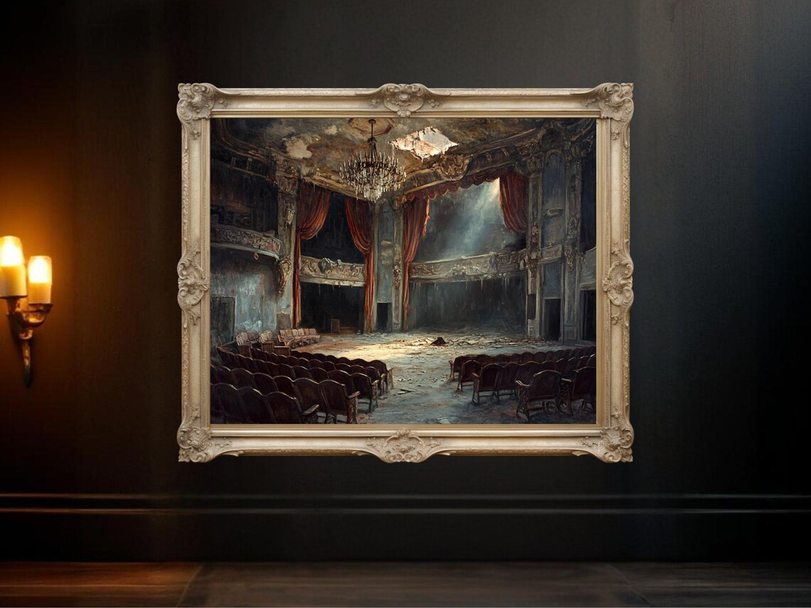 Abandoned Theater Vintage Cinema Decor, Art Print