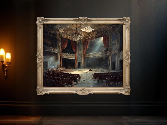 Abandoned Theater Vintage Cinema Decor, Art Print