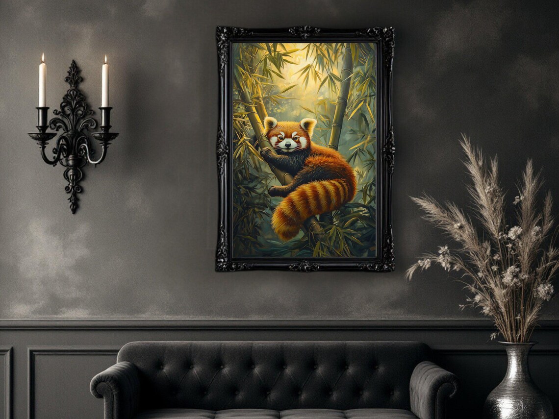Red Panda Jungle Decor, Wildlife Illustration Poster - Image 3