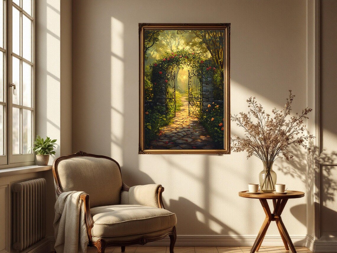 Enchanted Garden Gate, Romantic Garden Pathway - Image 3