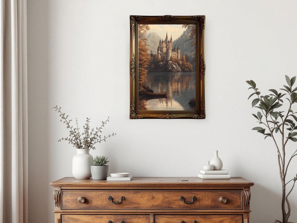Enchanting Castle Rustic Scenic Landscape Art Print - Image 3