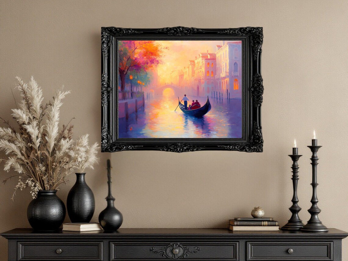 Venice Gondola Ride at Sunset, Romantic Canal Scene - Image 2