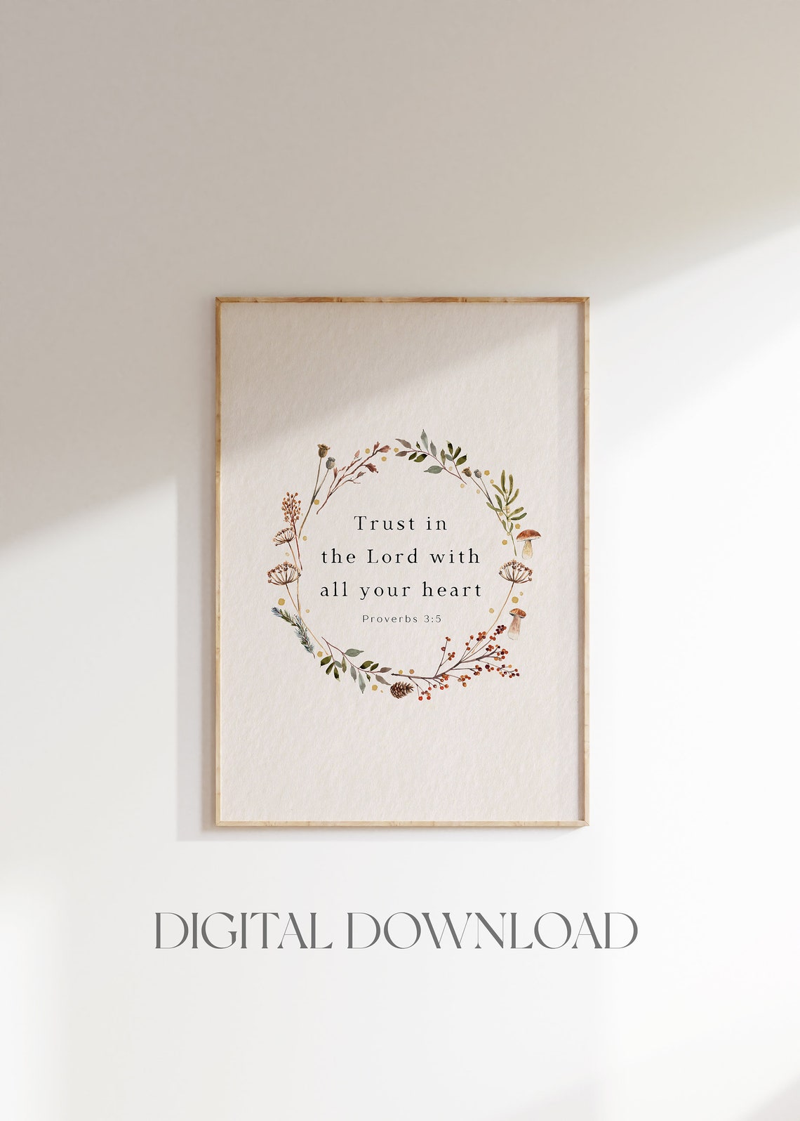 Trust In the Lord With All Your Heart Proverbs 3:5 Wreath Print - Image 4