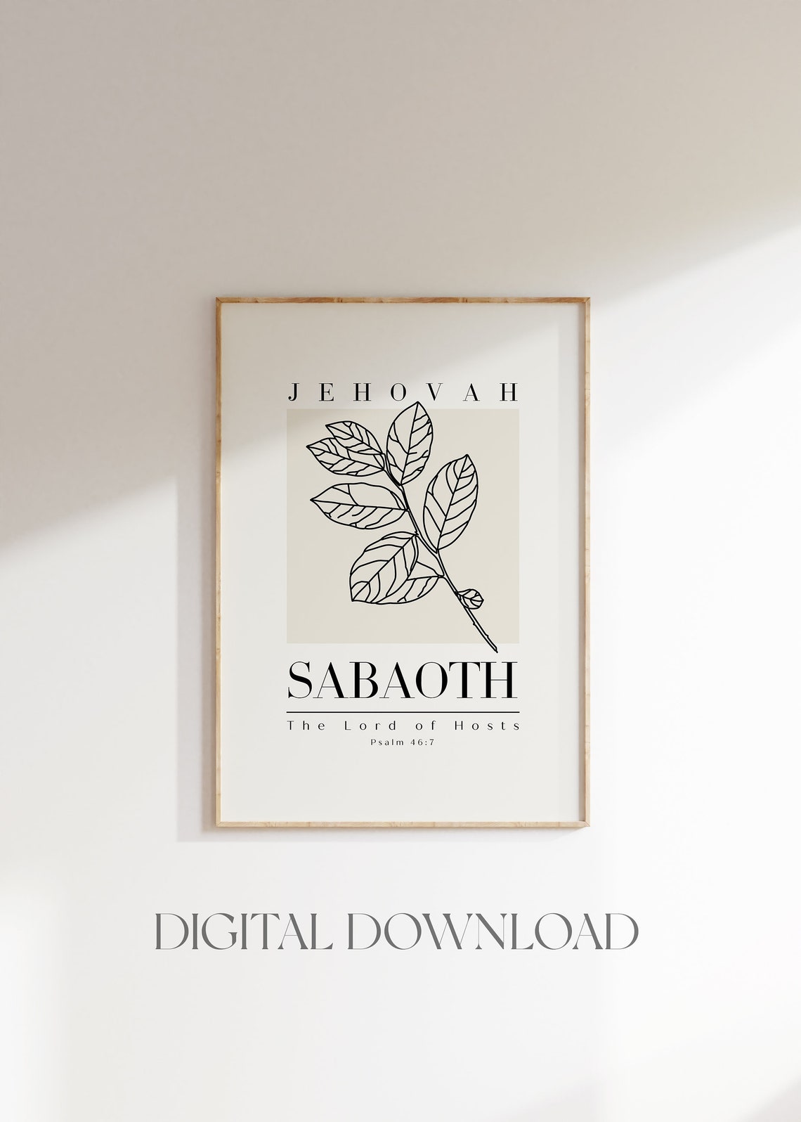 Jehovah Sabaoth The Lord of Hosts Psalm 46 Leaf Branch Art Print - Image 3