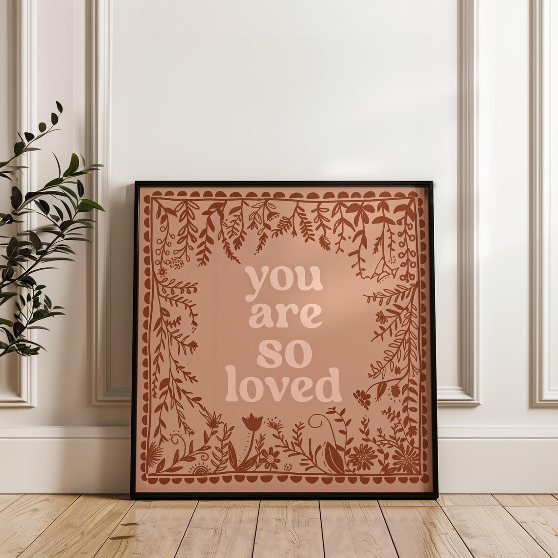 You Are So Loved Girls Nursery Floral Art Print - Image 2