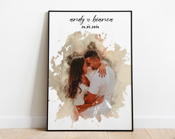 Personalized Watercolor Portrait Art Print