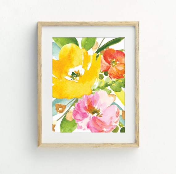 Abstract Floral Tulip Art Print, Botanical Decor