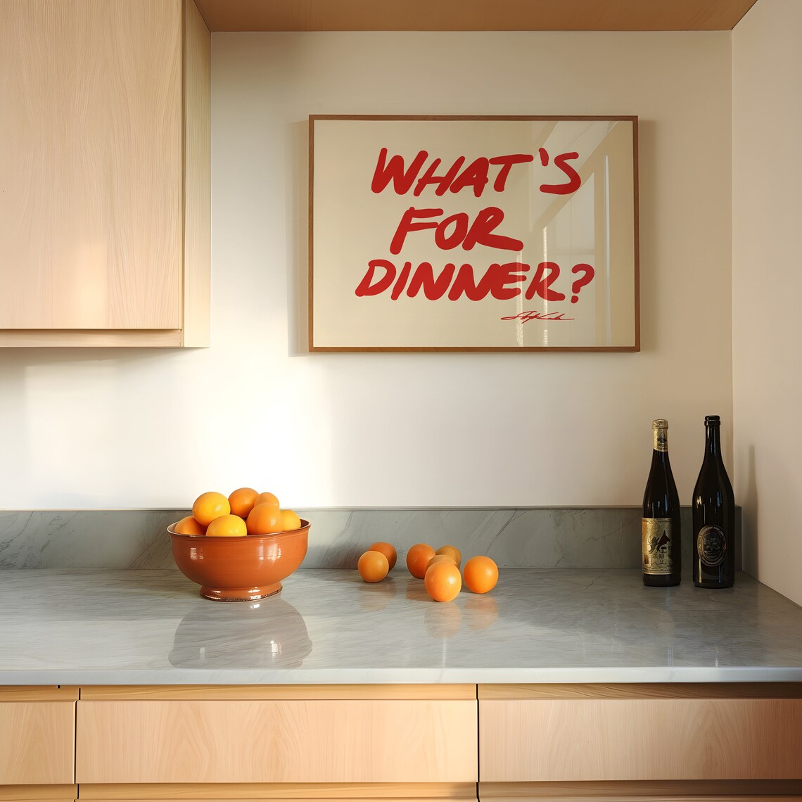 What's For Dinner? Mid-Century Typography Art Print