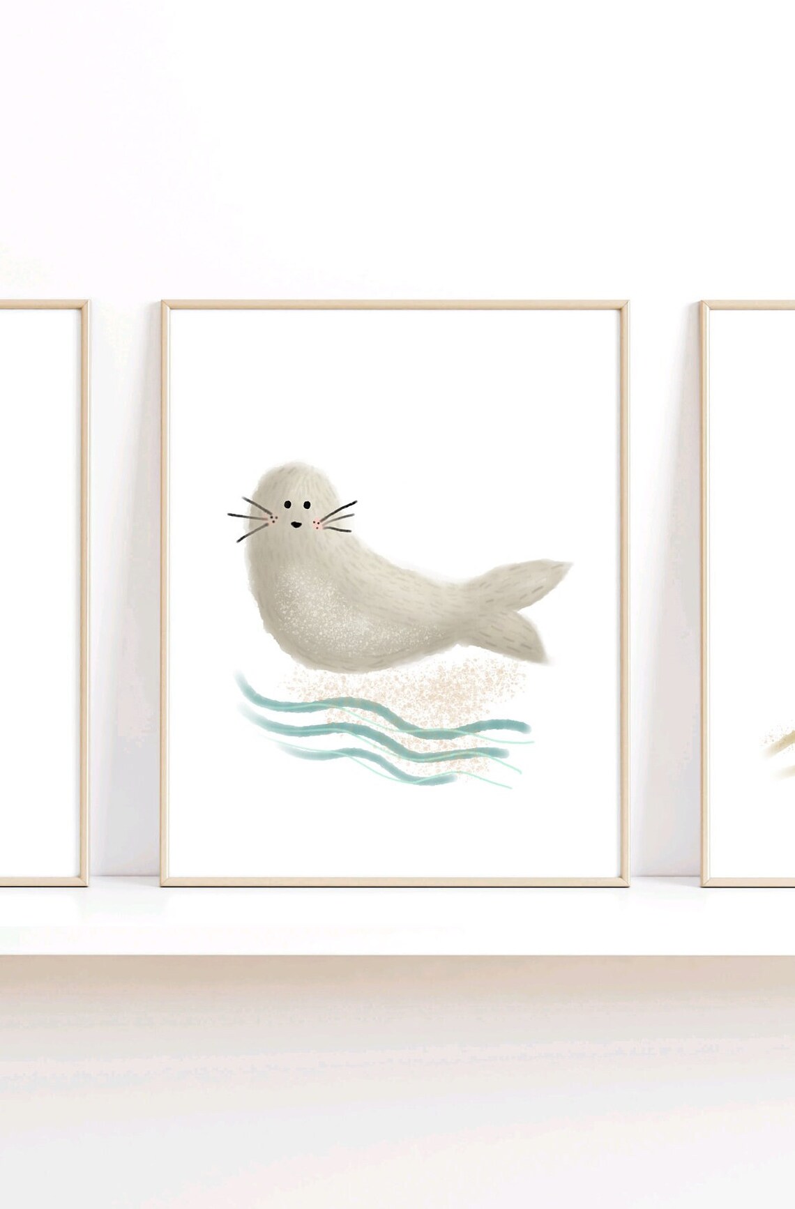 Arctic Nursery Seal Art Print, Baby Animal Decor