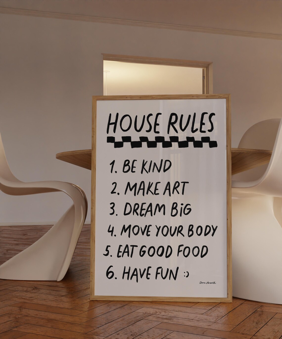 Sweet House Rules Be Kind Make Art Dream Big Happy Family Poster - Image 3