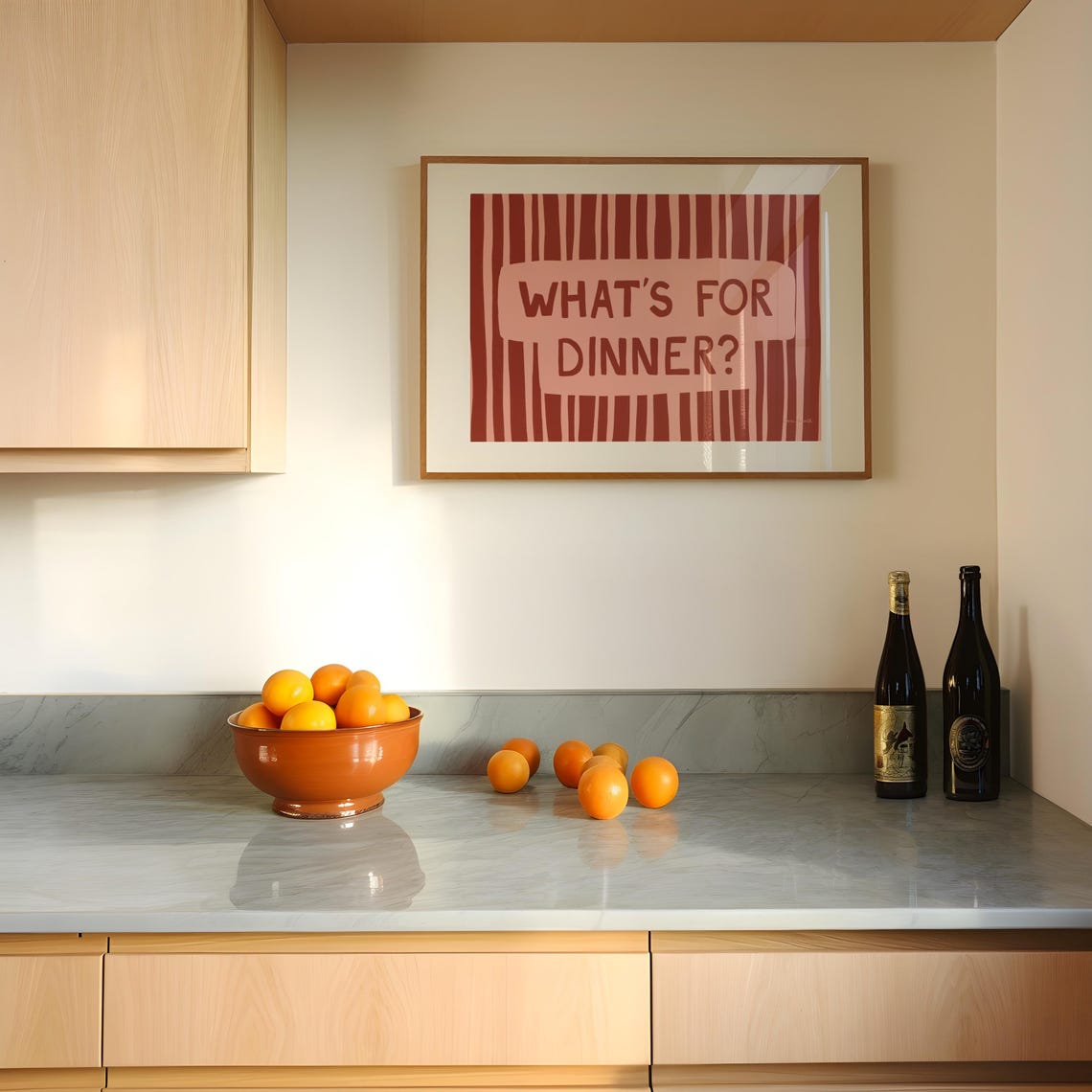 Whats For Dinner Wall Art Horizontal Kitchen Print Funny Kitchen Poster Typography Print Aesthetic Dining Room Poster Gallery Wall Art - Image 2