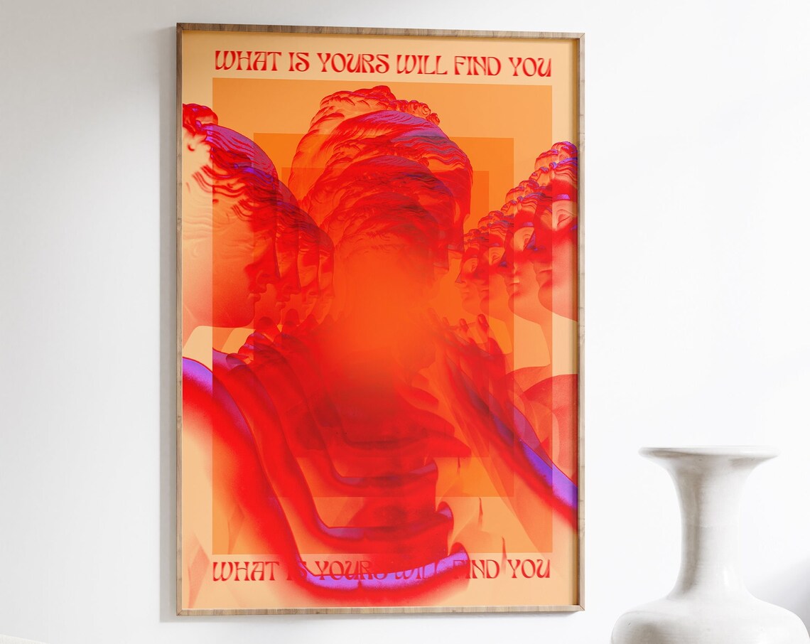 Trippy 70s Psychedelic Retro Wall Art Print