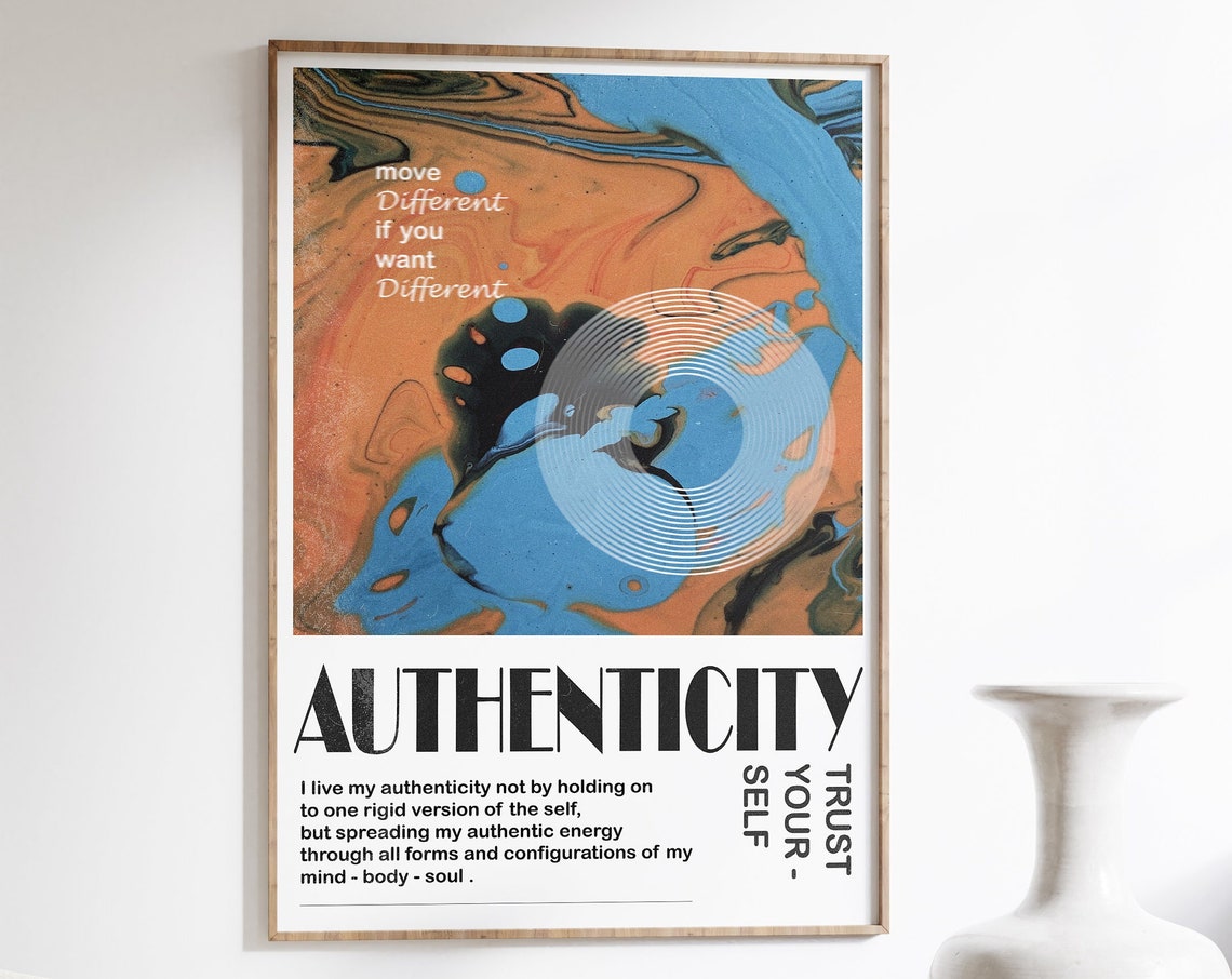Authenticity Trust Yourself Fluid Art Affirmation Poster Decor
