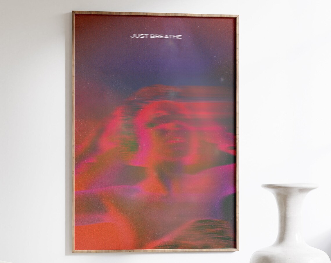 Spiritual Affirmation Poster, 70s Retro Gradient Art Print