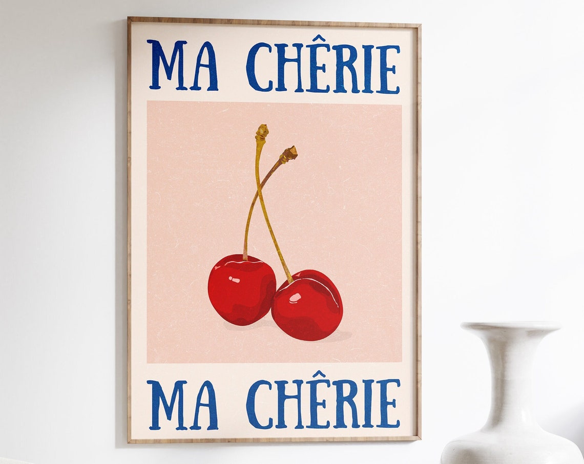 Cherry Retro 70s Psychedelic Art Print