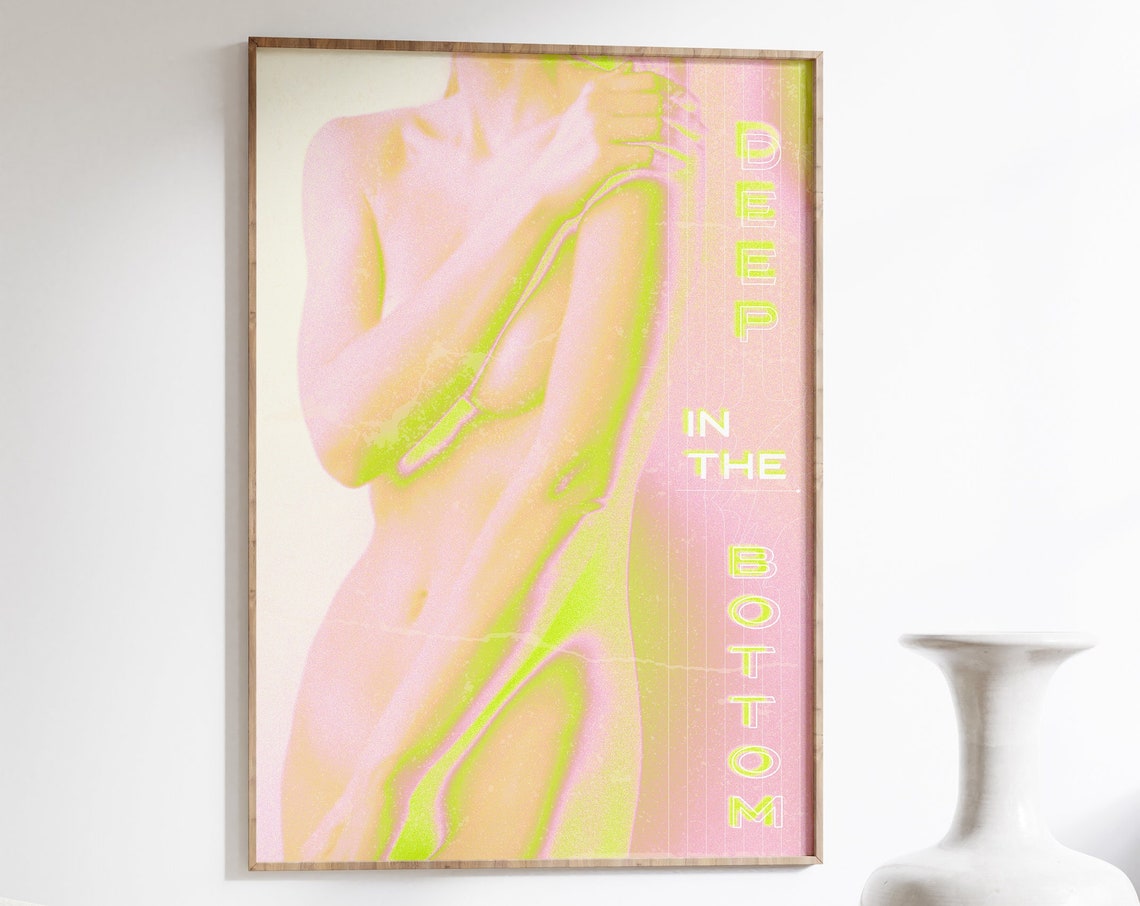 Deep In The Bottom Psychedelic Neon Aura Body Art Poster Decor