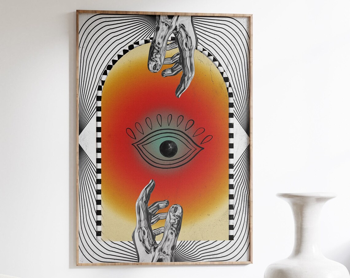 70s Psychedelic Eye Retro Spiritual Art Print