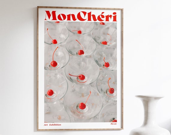 Cherry Art Print 70s Retro Psychedelic Wall Decor