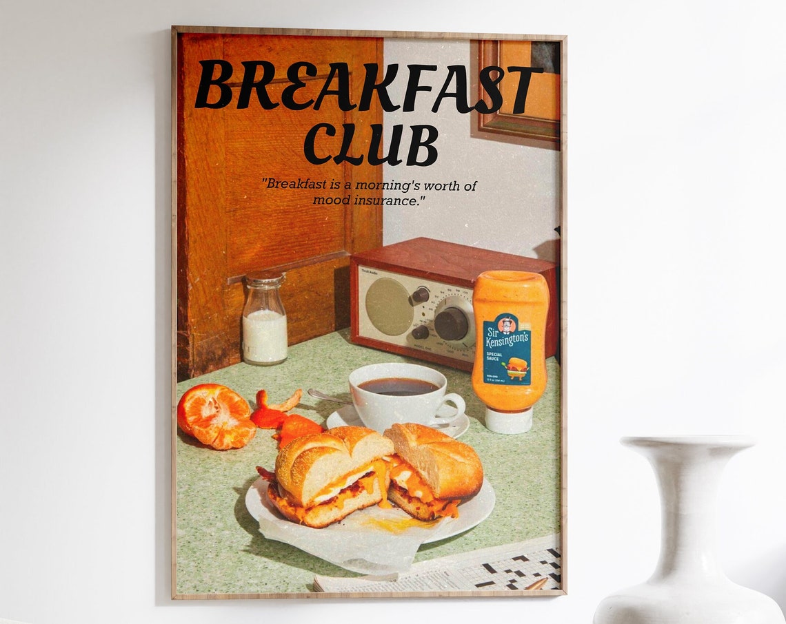 Breakfast Club Retro Kitchen Sandwich Coffee Photography Poster