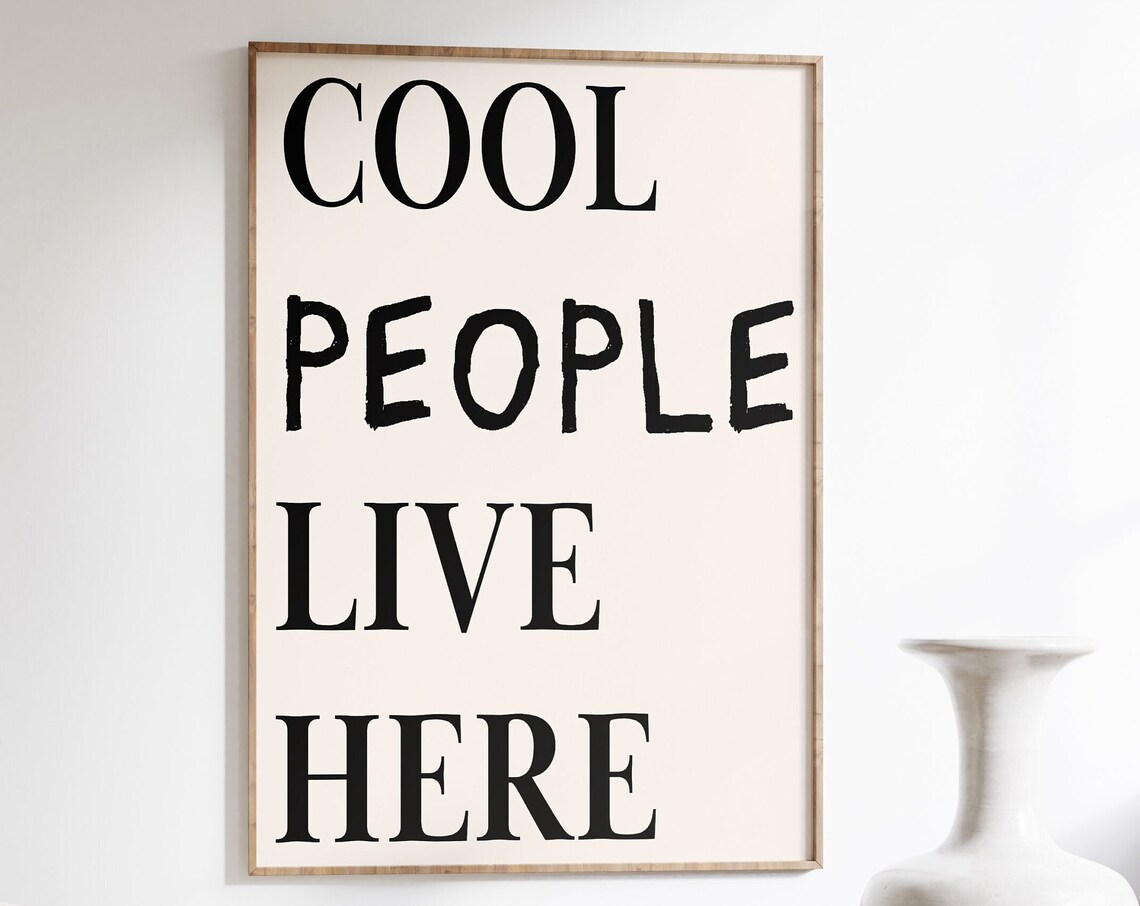 Psychedelic Typography Poster, Modern Minimalist Decor