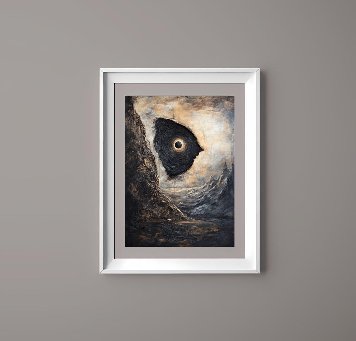 Eye Of The Void Floating Dark Surreal Mystical Landscape Art Poster - Image 4