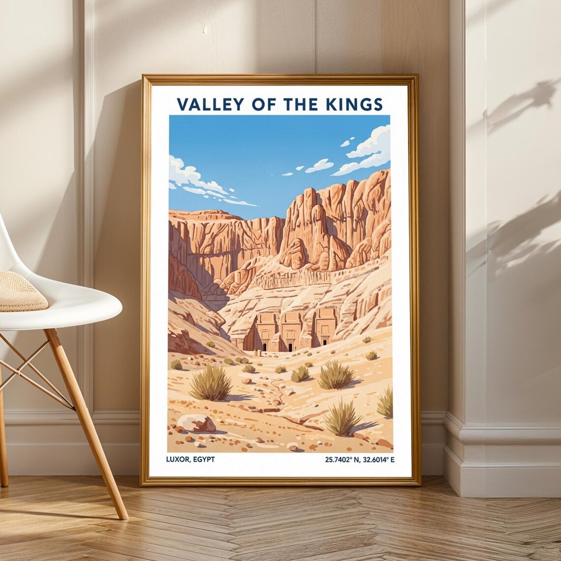 Valley Of The Kings Luxor Desert Vintage Egyptian Travel Poster