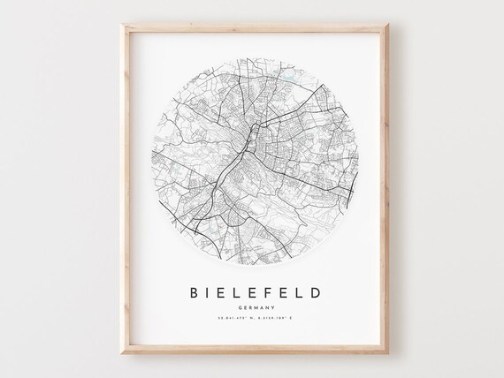 Bielefeld Map Print City Street Wall Art