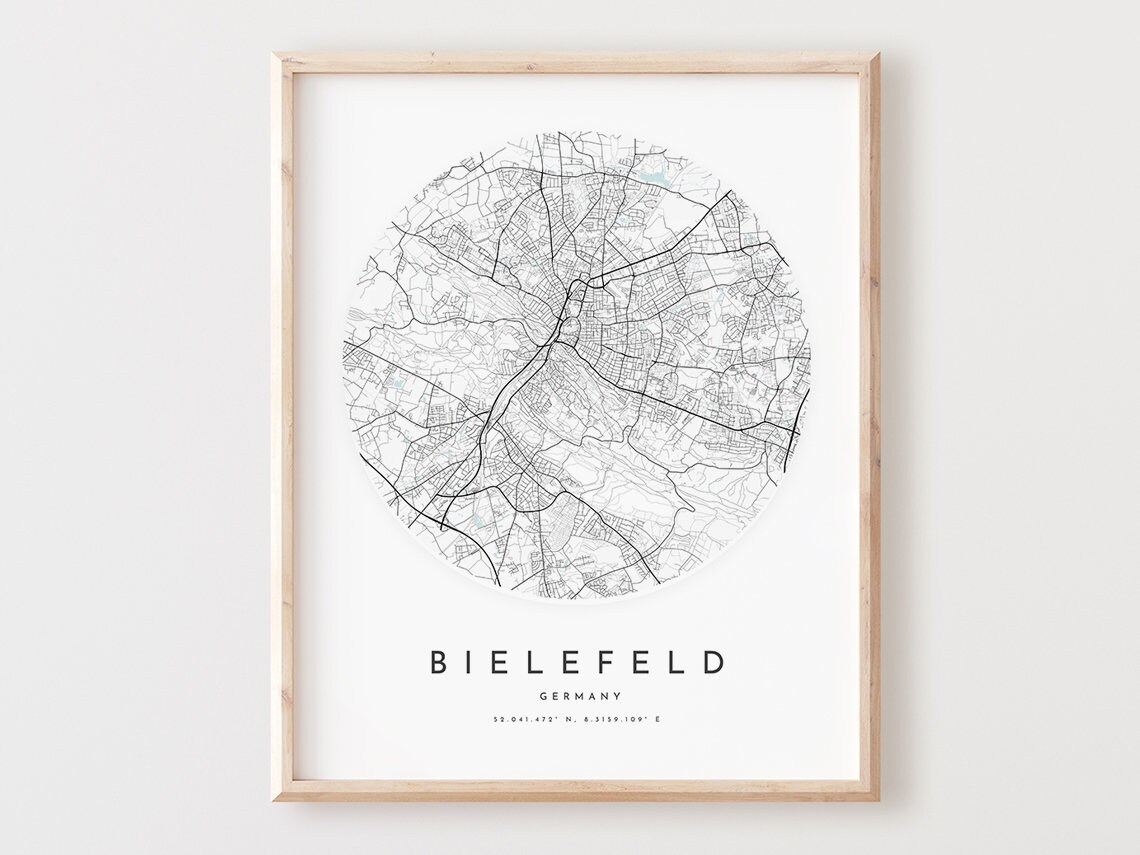 Bielefeld Map Print City Street Wall Art