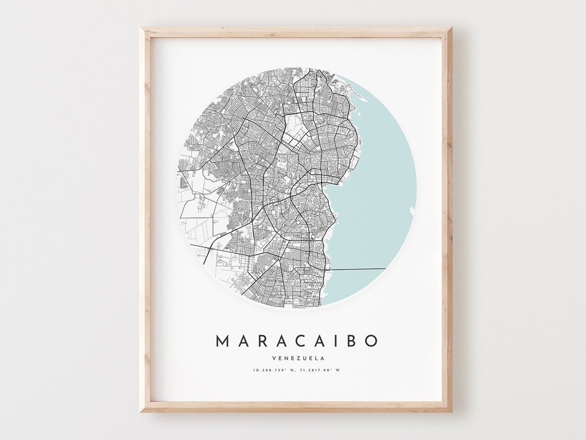 Maracaibo Venezuela Minimalist City Map Circular Street Art Poster