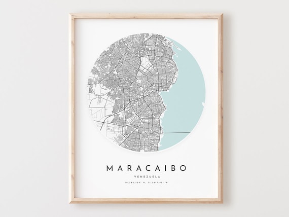 Maracaibo Map Print Modern City Street Wall Art