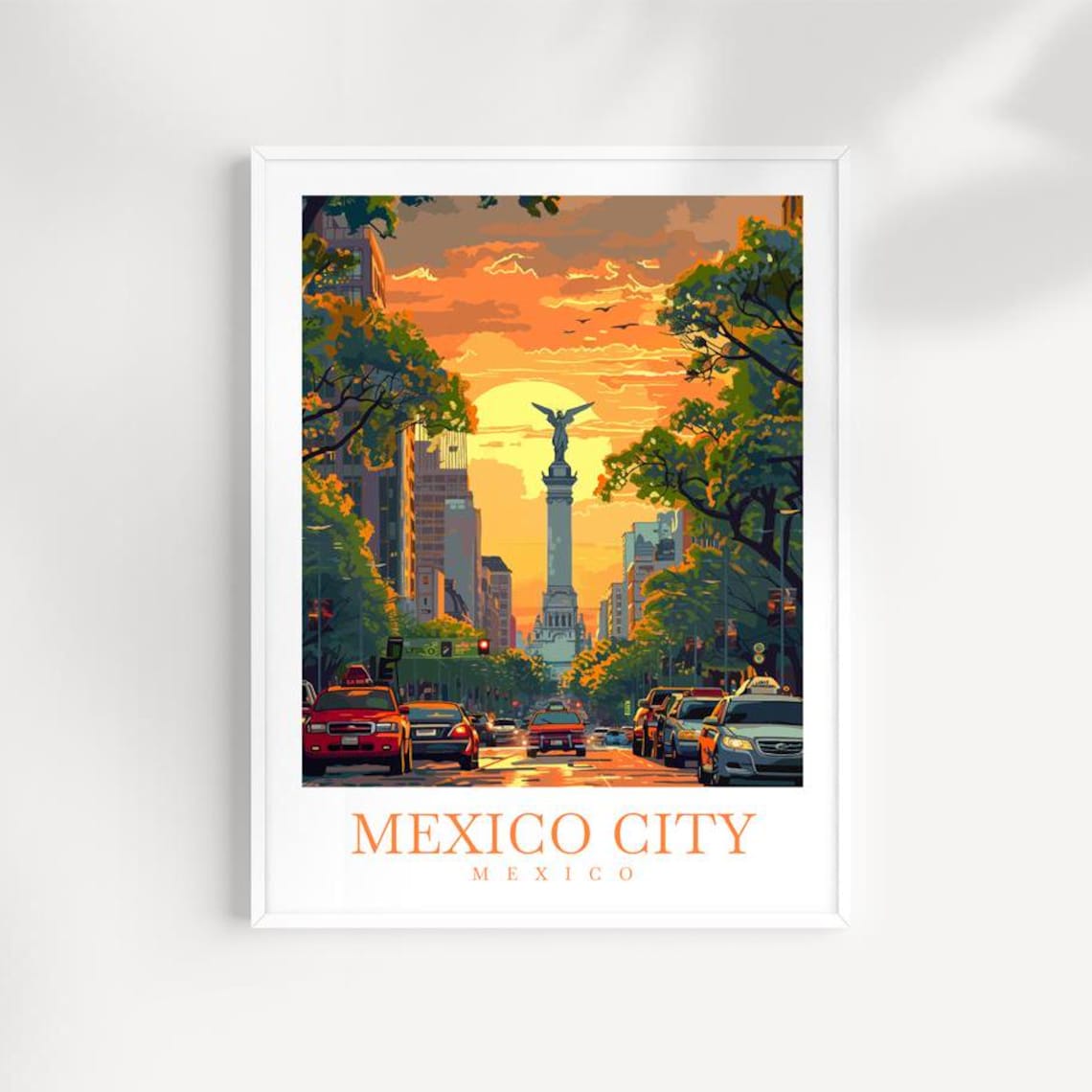 Mexico City Travel Poster, Latin America Wall Art