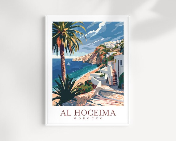 Al Hoceima Travel Print Morocco Home Dcor Al Hoceima Art Print Al Hoceima Room Poster For Morocco Gift Art Morocco Poster Wall Art
