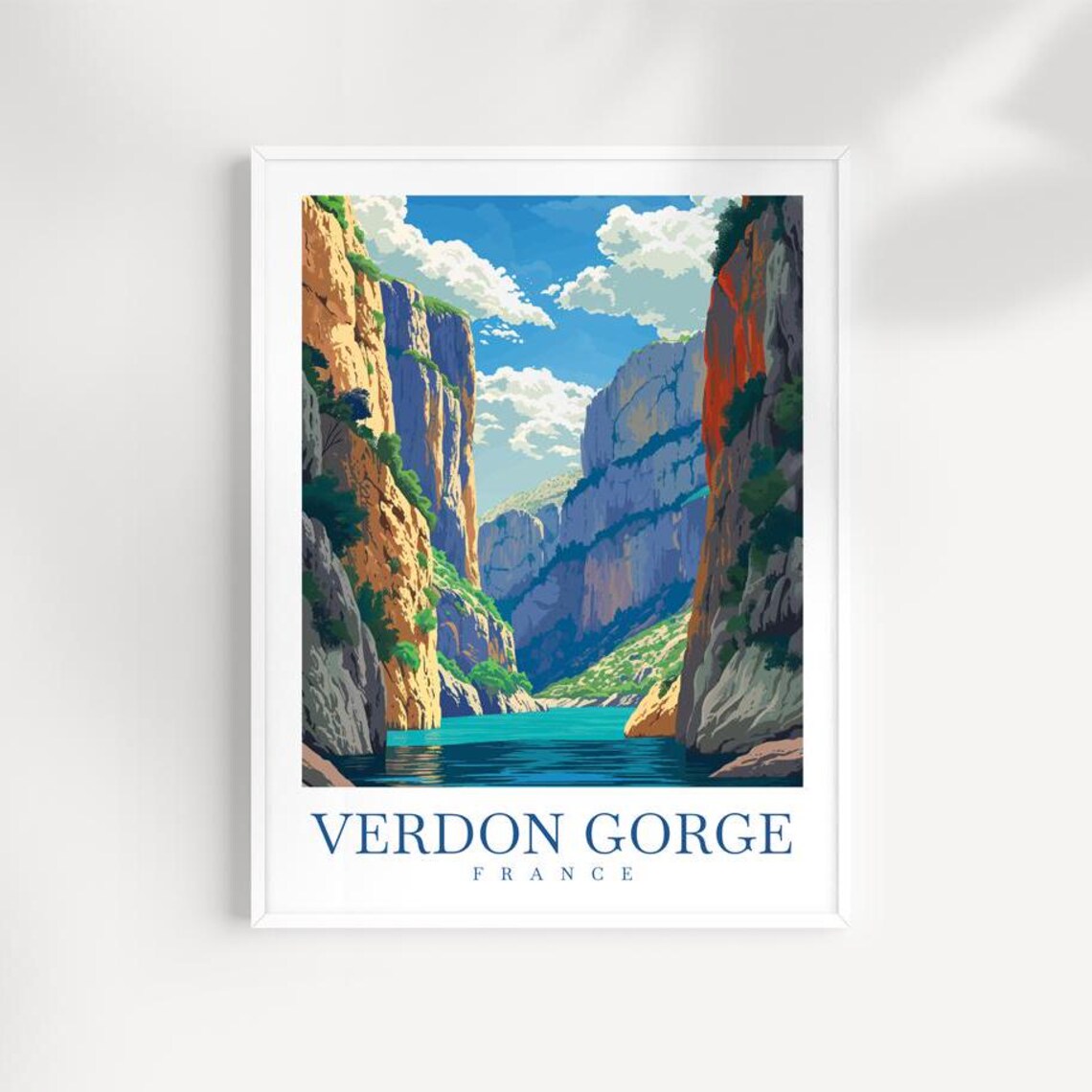 Verdon Gorge France Turquoise River Canyon Cliffs Travel Poster