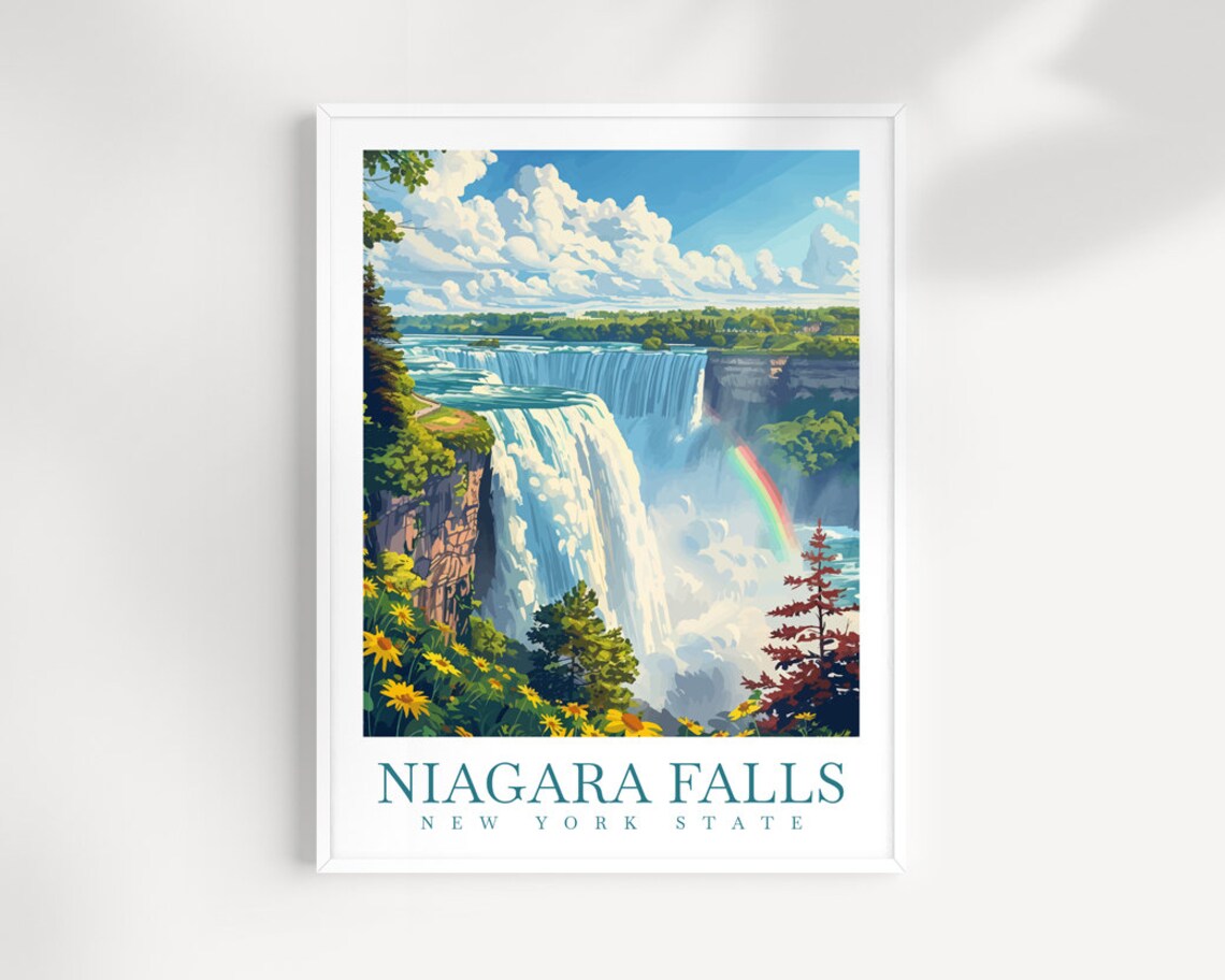 Niagara Falls Travel Poster, New York State Wall Art