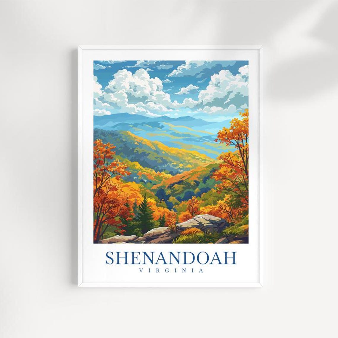 Shenandoah Virginia Fall Foliage Mountain Vista Autumn Art Poster