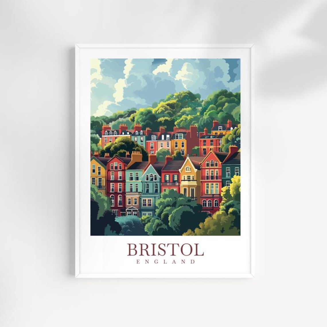 Bristol England Clifton Colorful Houses Hillside Terrace Poster