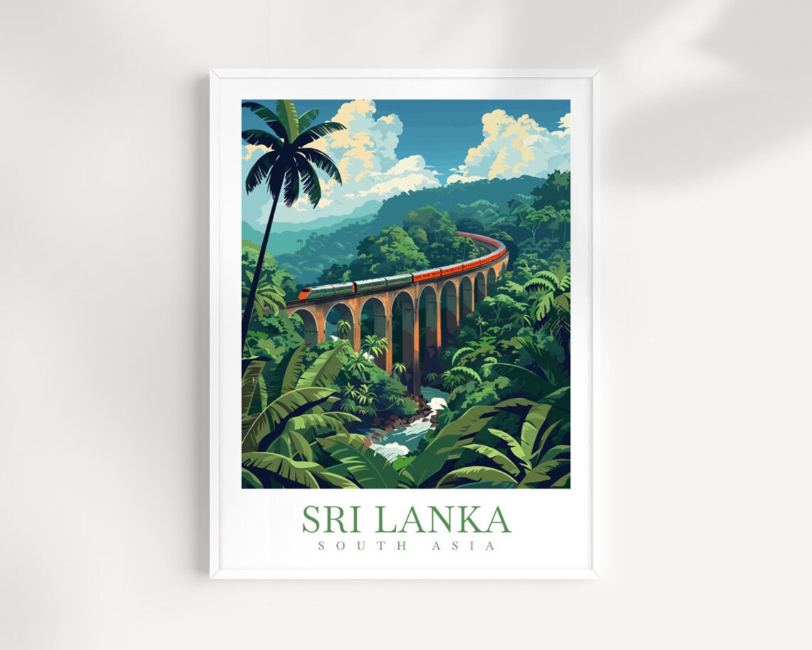 Sri Lanka Travel Poster, South Asia Wall Art