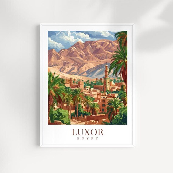 Luxor Travel Print Egypt Wall Art Luxor Wall Hanging Home Dcor Luxor Gift Art Lovers Luxor Art Lover Gift Luxor