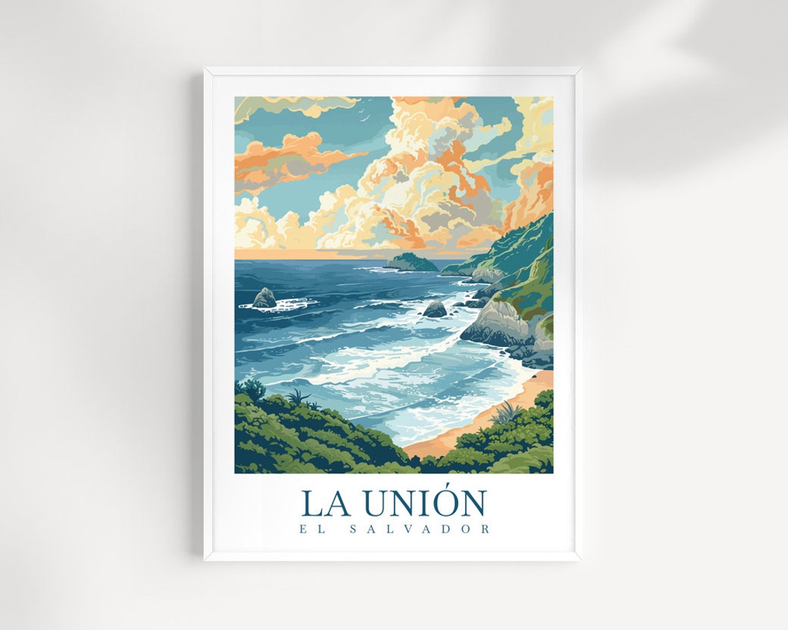 La Union El Salvador Rugged Pacific Coastline And Cliffs Poster