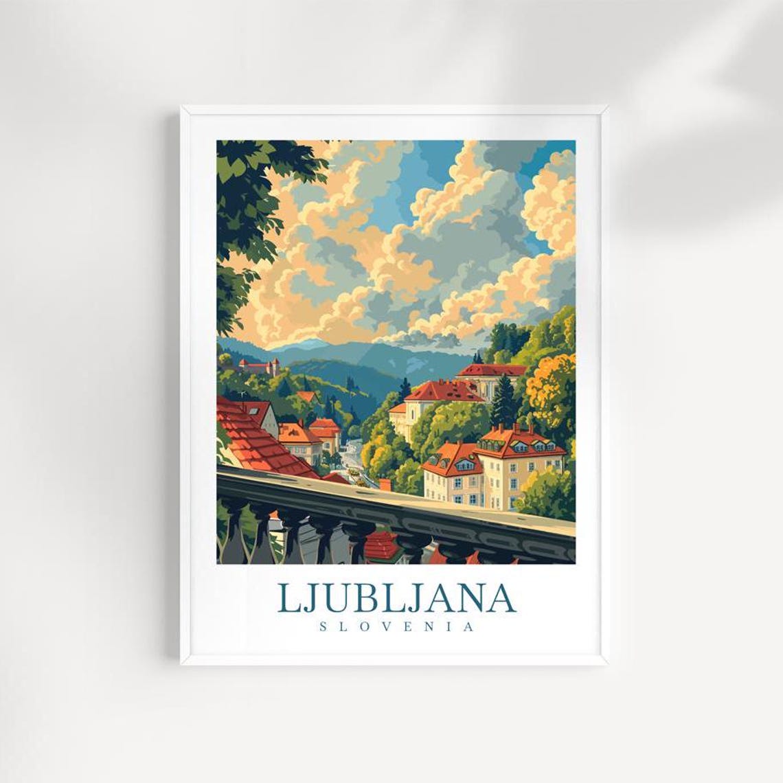 Ljubljana Travel Print Wall Art Slovenia Wall Hanging Home Decoration Ljubljana Gift Art Lovers Wall Art Print Ljubljana Slovenia Art