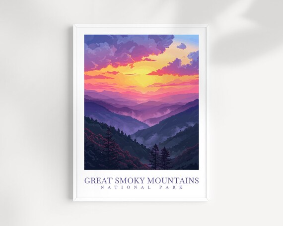 Great Smoky Mountains National Park Pink Sunrise Mist Poster