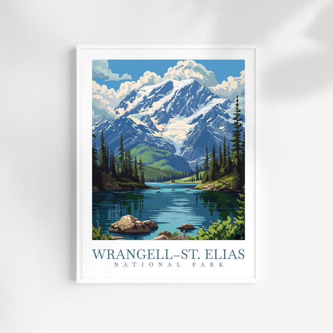 Wrangell St Elias National Park Alpine Lake And Snow Mountain Poster