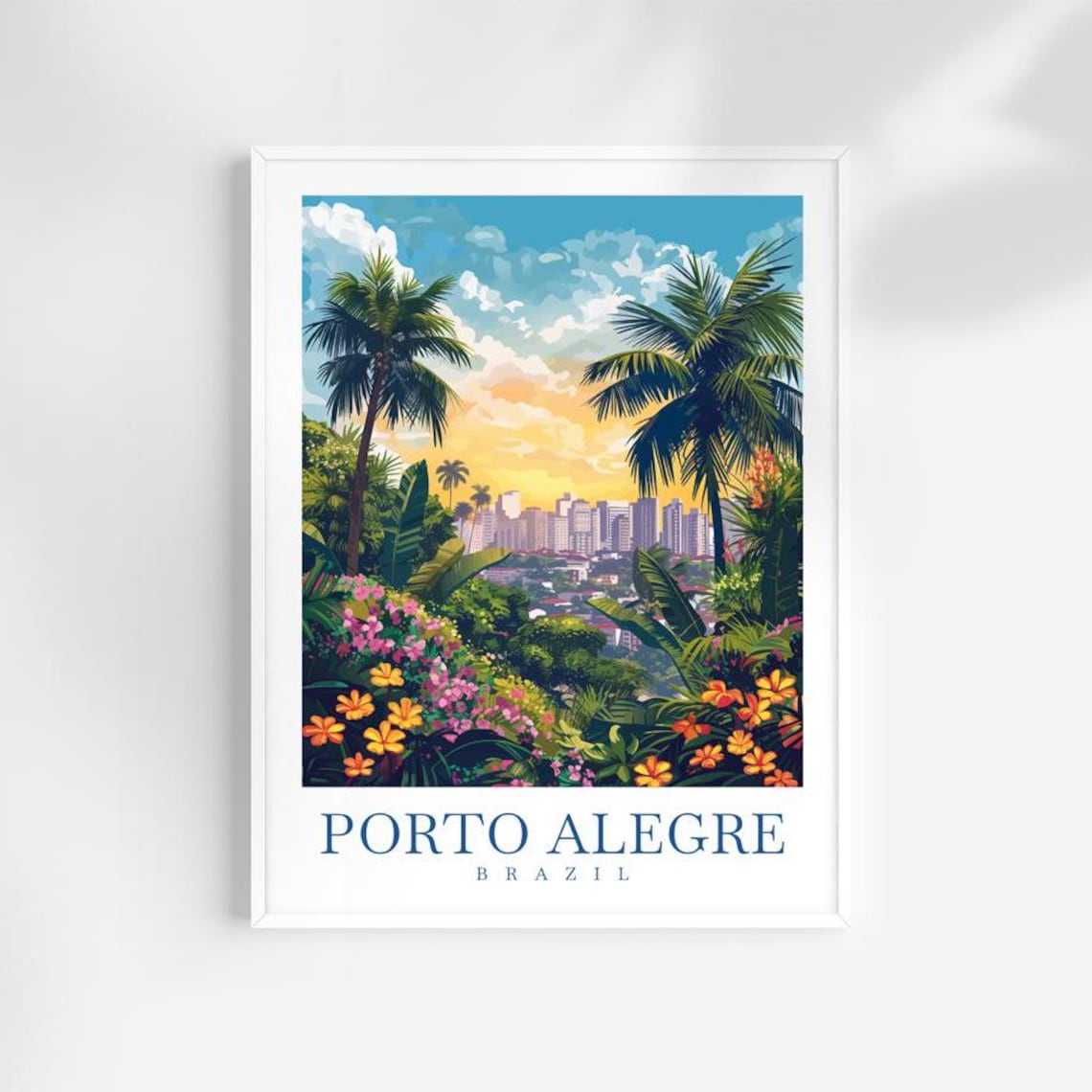 Porto Alegre Brazil Print Tropical Cityscape Wall Art