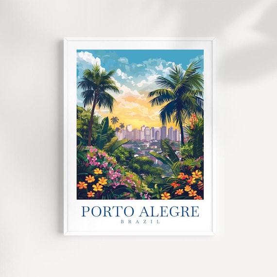 Porto Alegre Brazil Print Tropical Cityscape Wall Art