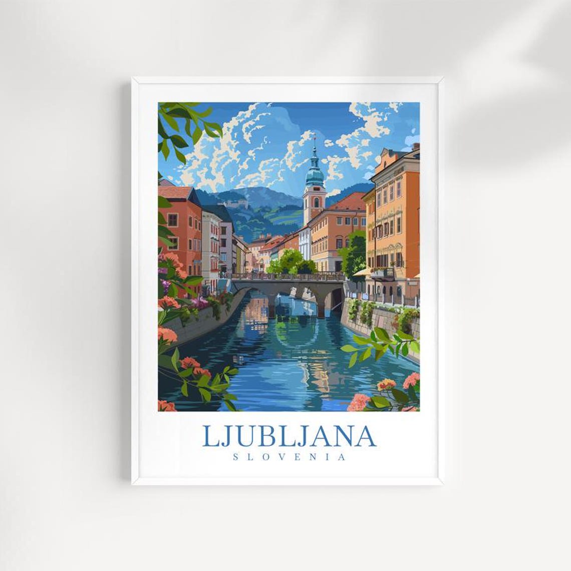 Ljubljana Travel Print Wall Art Slovenia Wall Hanging Home Decoration Ljubljana Gift Art Lovers Wall Art Print Ljubljana Slovenia Art